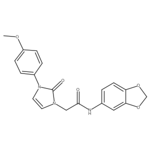 N-(benzo[d][1,3]dioxol-5-yl)-2-(3-(4-methoxyphenyl)-2-oxo-2,3-dihydro-1H-imidazol-1-yl)acetamide结构式