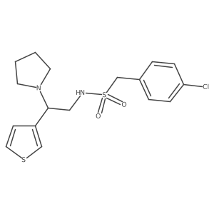1-(4-chlorophenyl)-N-(2-(pyrrolidin-1-yl)-2-(thiophen-3-yl)ethyl)methanesulfonamide结构式