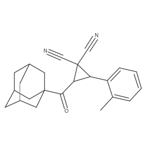 2-(1-Adamantylcarbonyl)-3-(2-methylphenyl)-1,1-cyclopropanedicarbonitrile Structure