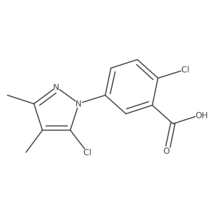 2-Chloro-5-(5-chloro-3,4-dimethyl-1H-pyrazol-1-yl)benzoic acid Structure