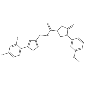 N-((5-(2,4-difluorophenyl)isoxazol-3-yl)methyl)-1-(3-methoxyphenyl)-5-oxopyrrolidine-3-carboxamide结构式
