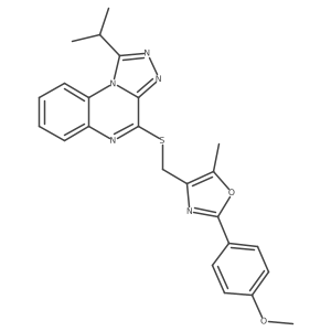 4-(((1-Isopropyl-[1,2,4]triazolo[4,3-a]quinoxalin-4-yl)thio)methyl)-2-(4-methoxyphenyl)-5-methyloxazole Structure
