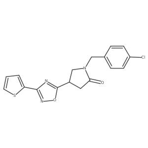 1-(4-Chlorobenzyl)-4-(3-(thiophen-2-yl)-1,2,4-oxadiazol-5-yl)pyrrolidin-2-one结构式