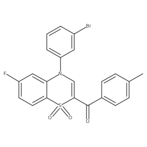 [4-(3-bromophenyl)-6-fluoro-1,1-dioxido-4H-1,4-benzothiazin-2-yl](4-methylphenyl)methanone Structure