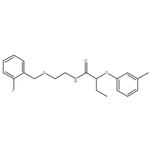 N-[2-[[(2-Fluorophenyl)methyl]thio]ethyl]-2-(3-methylphenoxy)butanamide结构式