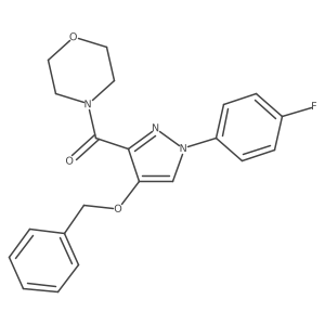 (4-(benzyloxy)-1-(4-fluorophenyl)-1H-pyrazol-3-yl)(morpholino)methanone结构式