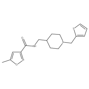 5-methyl-N-((1-(thiophen-2-ylmethyl)piperidin-4-yl)methyl)isoxazole-3-carboxamide Structure