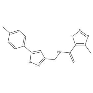 4-methyl-N-((5-(p-tolyl)isoxazol-3-yl)methyl)-1,2,3-thiadiazole-5-carboxamide结构式