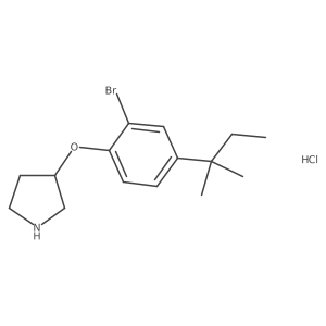 2-Bromo-4-(tert-pentyl)phenyl 3-pyrrolidinyl ether hydrochloride结构式