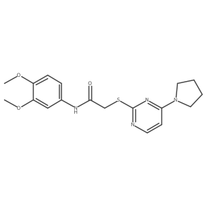 N-(3,4-dimethoxyphenyl)-2-((4-(pyrrolidin-1-yl)pyrimidin-2-yl)thio)acetamide Structure