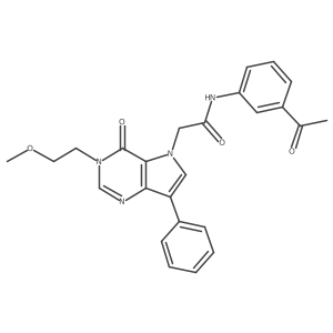 N-(3-acetylphenyl)-2-[3-(2-methoxyethyl)-4-oxo-7-phenyl-3,4-dihydro-5H-pyrrolo[3,2-d]pyrimidin-5-yl]acetamide结构式