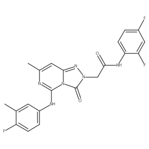 N-(2,4-difluorophenyl)-2-{5-[(4-fluoro-3-methylphenyl)amino]-7-methyl-3-oxo-2H,3H-[1,2,4]triazolo[4,3-c]pyrimidin-2-yl}acetamide结构式