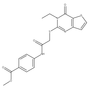 CCn1c(SCC(=O)Nc2ccc(C(=O)OC)cc2)nc2ccsc2c1=O结构式