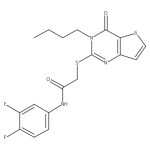 2-({3-butyl-4-oxo-3H,4H-thieno[3,2-d]pyrimidin-2-yl}sulfanyl)-N-(3,4-difluorophenyl)acetamide结构式