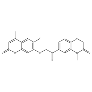 6-{[(6-chloro-4-methyl-2-oxo-2H-chromen-7-yl)oxy]acetyl}-4-methyl-2H-1,4-benzoxazin-3(4H)-one Structure