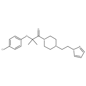 2-(4-chlorophenoxy)-2-methyl-1-{4-[2-(1H-pyrazol-1-yl)ethyl]piperazin-1-yl}propan-1-one Structure