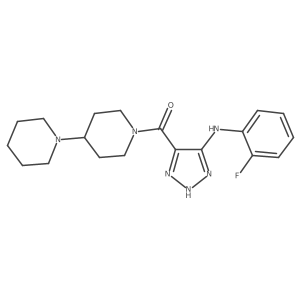 1,4'-bipiperidin-1'-yl{5-[(2-fluorophenyl)amino]-1H-1,2,3-triazol-4-yl}methanone Structure