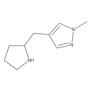 1-methyl-4-[(pyrrolidin-2-yl)methyl]-1H-pyrazole结构式