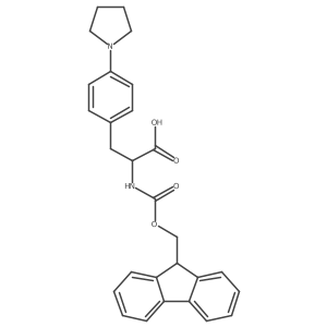 2-((((9H-Fluoren-9-yl)methoxy)carbonyl)amino)-3-(4-(pyrrolidin-1-yl)phenyl)propanoic acid结构式
