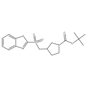 tert-Butyl 3-((benzo[d]thiazol-2-ylsulfonyl)methyl)pyrrolidine-1-carboxylate结构式
