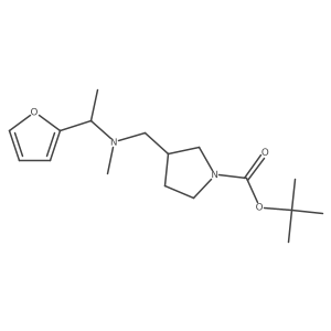 tert-Butyl 3-(((1-(furan-2-yl)ethyl)(methyl)amino)methyl)pyrrolidine-1-carboxylate Structure