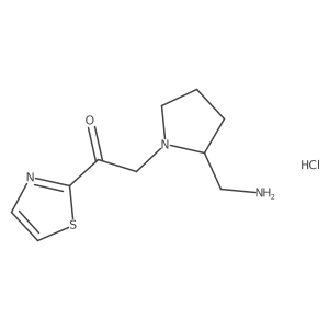 2-(2-(Aminomethyl)pyrrolidin-1-yl)-1-(thiazol-2-yl)ethanone hydrochloride结构式