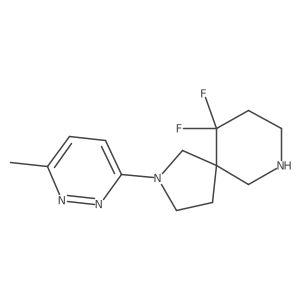 10,10-Difluoro-2-(6-methylpyridazin-3-yl)-2,7-diazaspiro[4.5]decane结构式