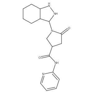 1-(2,3,3a,4,5,6,7,7a-octahydro-1H-indazol-3-yl)-5-oxo-N-pyridin-2-ylpyrrolidine-3-carboxamide Structure
