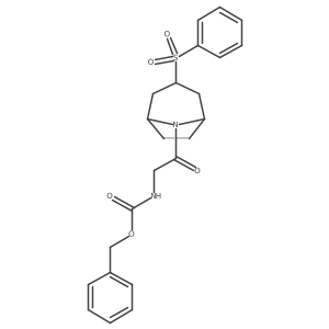 benzyl (2-oxo-2-((1R,5S)-3-(phenylsulfonyl)-8-azabicyclo[3.2.1]octan-8-yl)ethyl)carbamate结构式