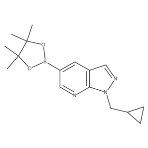 1-(cyclopropylmethyl)-5-(4,4,5,5-tetramethyl-1,3,2-dioxaborolan-2-yl)-1H-pyrazolo[3,4-b]pyridine结构式