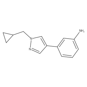 3-(1-(Cyclopropylmethyl)-1H-pyrazol-4-yl)aniline Structure