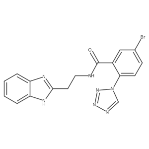 N-[2-(1H-1,3-benzimidazol-2-yl)ethyl]-5-bromo-2-(1H-1,2,3,4-tetraazol-1-yl)benzamide结构式