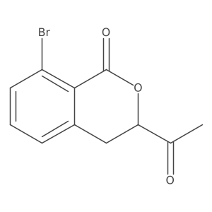 3-acetyl-8-bromo-3,4-dihydro-1H-2-benzopyran-1-one结构式