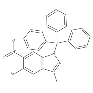 5-bromo-3-iodo-6-nitro-1-trityl-1H-indazole结构式