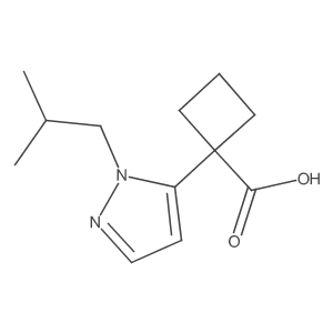 1-[1-(2-methylpropyl)-1H-pyrazol-5-yl]cyclobutane-1-carboxylic acid结构式