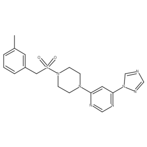 4-(4-((3-methylbenzyl)sulfonyl)piperazin-1-yl)-6-(1H-1,2,4-triazol-1-yl)pyrimidine结构式