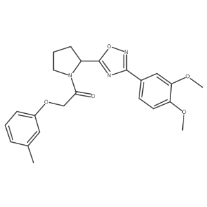 3-(3,4-Dimethoxyphenyl)-5-{1-[(3-methylphenoxy)acetyl]pyrrolidin-2-yl}-1,2,4-oxadiazole Structure