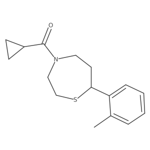 Cyclopropyl(7-(o-tolyl)-1,4-thiazepan-4-yl)methanone结构式