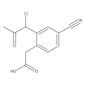 2-(1-Chloro-2-oxopropyl)-4-cyanophenylacetic acid Structure