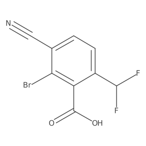 2-Bromo-3-cyano-6-(difluoromethyl)benzoic acid Structure