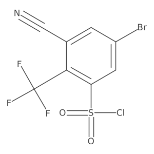 5-Bromo-3-cyano-2-(trifluoromethyl)benzenesulfonyl chloride结构式