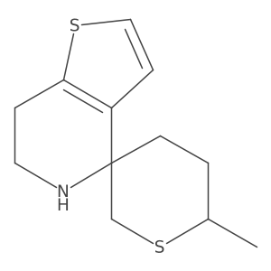 6-methyl-6',7'-dihydro-5'H-spiro[thiane-3,4'-thieno[3,2-c]pyridine]结构式