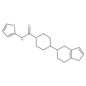 4-(6,7-dihydrothieno[3,2-c]pyridin-5(4H)-yl)-N-(thiophen-2-yl)piperidine-1-carboxamide结构式