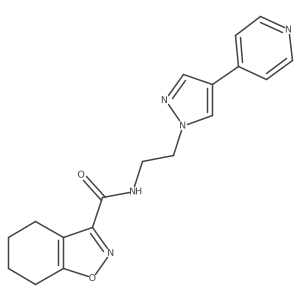 N-{2-[4-(pyridin-4-yl)-1H-pyrazol-1-yl]ethyl}-4,5,6,7-tetrahydro-1,2-benzoxazole-3-carboxamide结构式