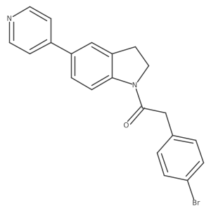 2-(4-Bromophenyl)-1-(5-(pyridin-4-yl)indolin-1-yl)ethanone结构式