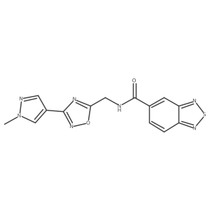N-((3-(1-methyl-1H-pyrazol-4-yl)-1,2,4-oxadiazol-5-yl)methyl)benzo[c][1,2,5]thiadiazole-5-carboxamide结构式