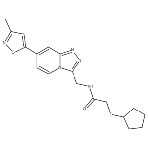 2-(cyclopentylthio)-N-((7-(3-methyl-1,2,4-oxadiazol-5-yl)-[1,2,4]triazolo[4,3-a]pyridin-3-yl)methyl)acetamide Structure
