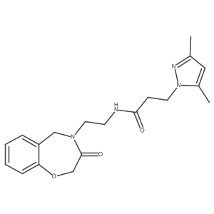 3-(3,5-dimethyl-1H-pyrazol-1-yl)-N-(2-(3-oxo-2,3-dihydrobenzo[f][1,4]oxazepin-4(5H)-yl)ethyl)propanamide结构式