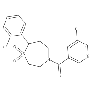 (7-(2-Chlorophenyl)-1,1-dioxido-1,4-thiazepan-4-yl)(5-fluoropyridin-3-yl)methanone结构式