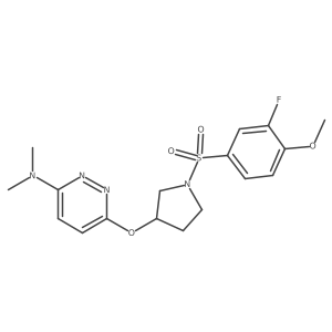 6-((1-((3-fluoro-4-methoxyphenyl)sulfonyl)pyrrolidin-3-yl)oxy)-N,N-dimethylpyridazin-3-amine结构式